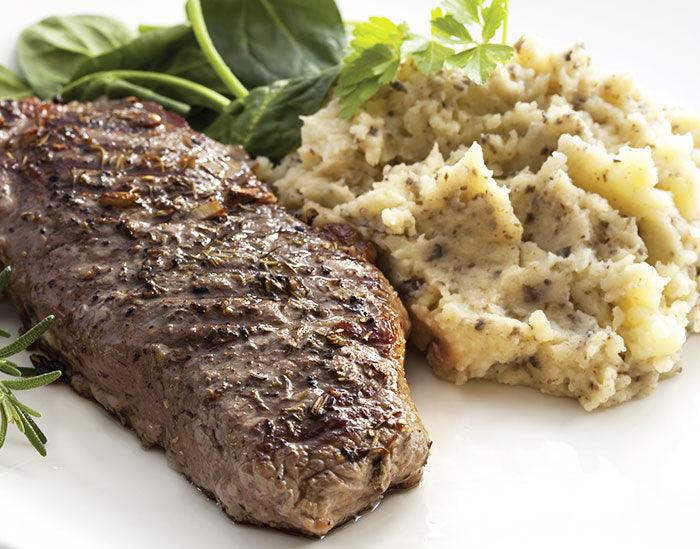 N.Y. Strip Steak, Mashed Potatoes & Asparagus - Nuwave