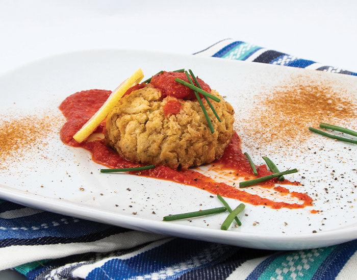 Crab Cakes with Roasted Red Pepper Sauce - Nuwave