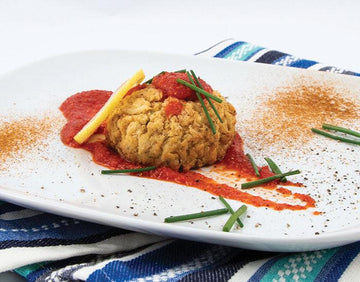 Crab Cakes with Roasted Red Pepper Sauce - Nuwave
