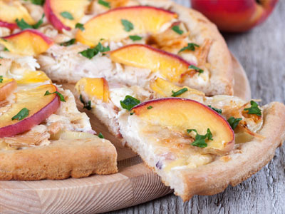 Grilled-Peach Pizzas with Prosciutto