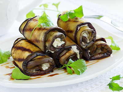 Grilled Eggplant Roll Ups