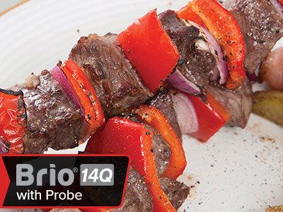 Peppered Sirloin Brochette with Peppers and Onions - Nuwave
