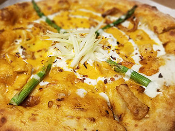 Asparagus & Sweet Potato Pizza