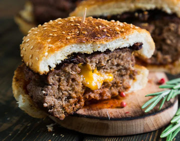 Air-Fried Herb and Cheese-Stuffed Burgers