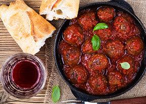 Pork Meatballs in Red Wine Tomato Sauce - Nuwave