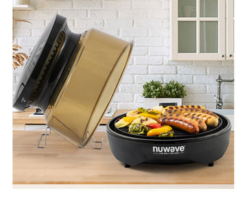 Nuwave nuwave duet pressure cooker, air fryer & grill combo cooker deluxe  with removable pressure and air fry lids, 6qt stainless st