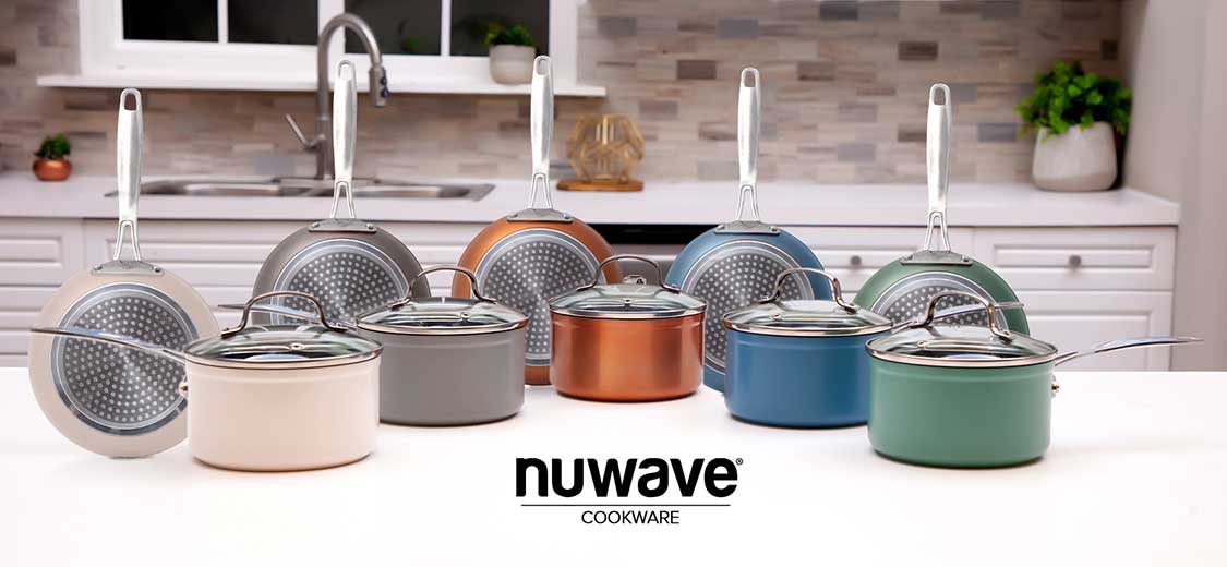 Nuwave nuwave duralon ceramic non-stick coating 12pc cookware set,  scratch-resistant, versatile & evenly heats, oven & dishwasher sa