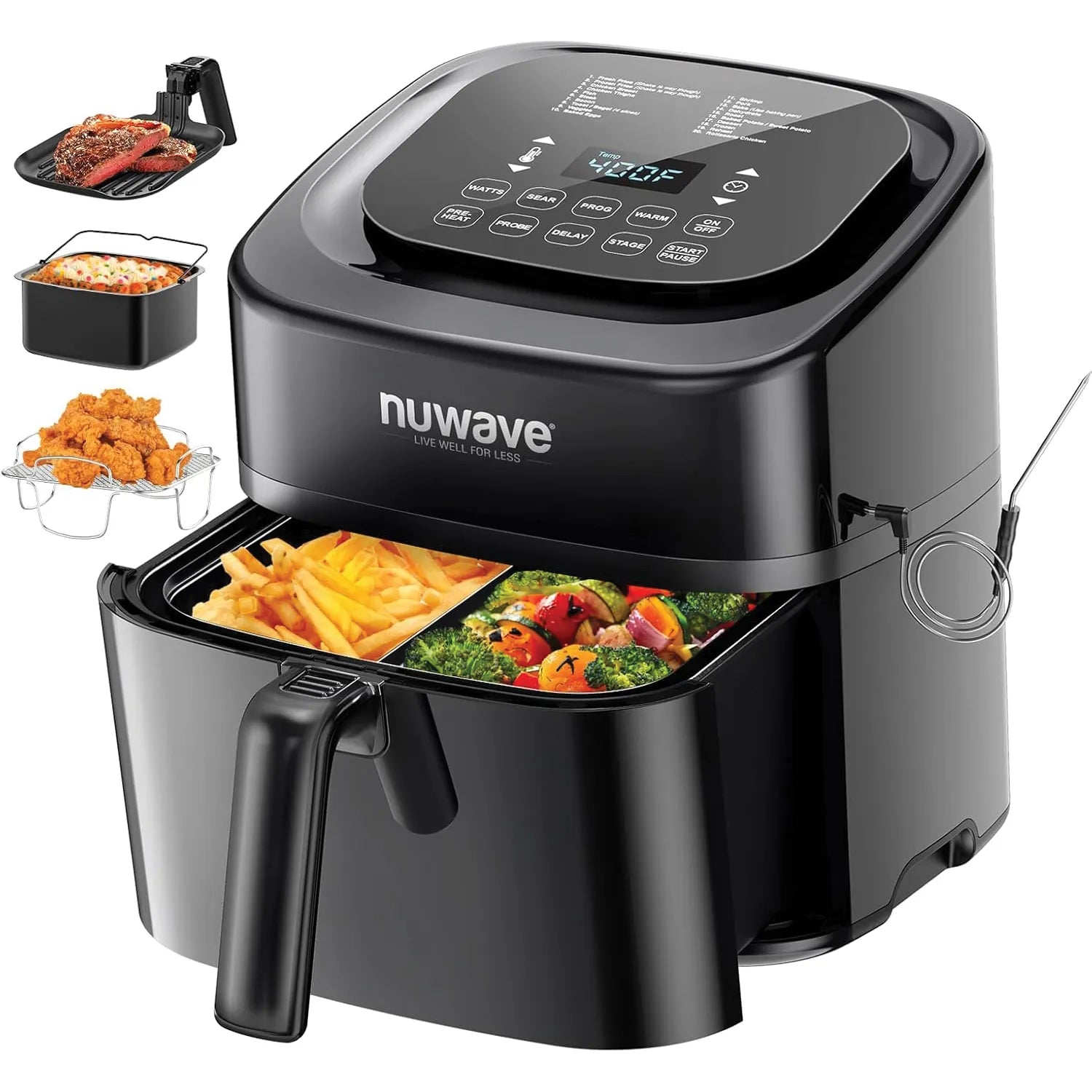 Nuwave Brio 6 Qt Air Fryer Healthy Crispy Easy Meals in Minutes