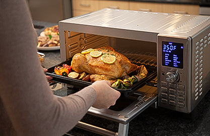 Nuwave Bravo Air Fryer Toaster Smart Oven, 12-in-1 Countertop Convection,  30-QT XL Capacity, 50°-500°F Temperature Controls, Top and Bottom Heater