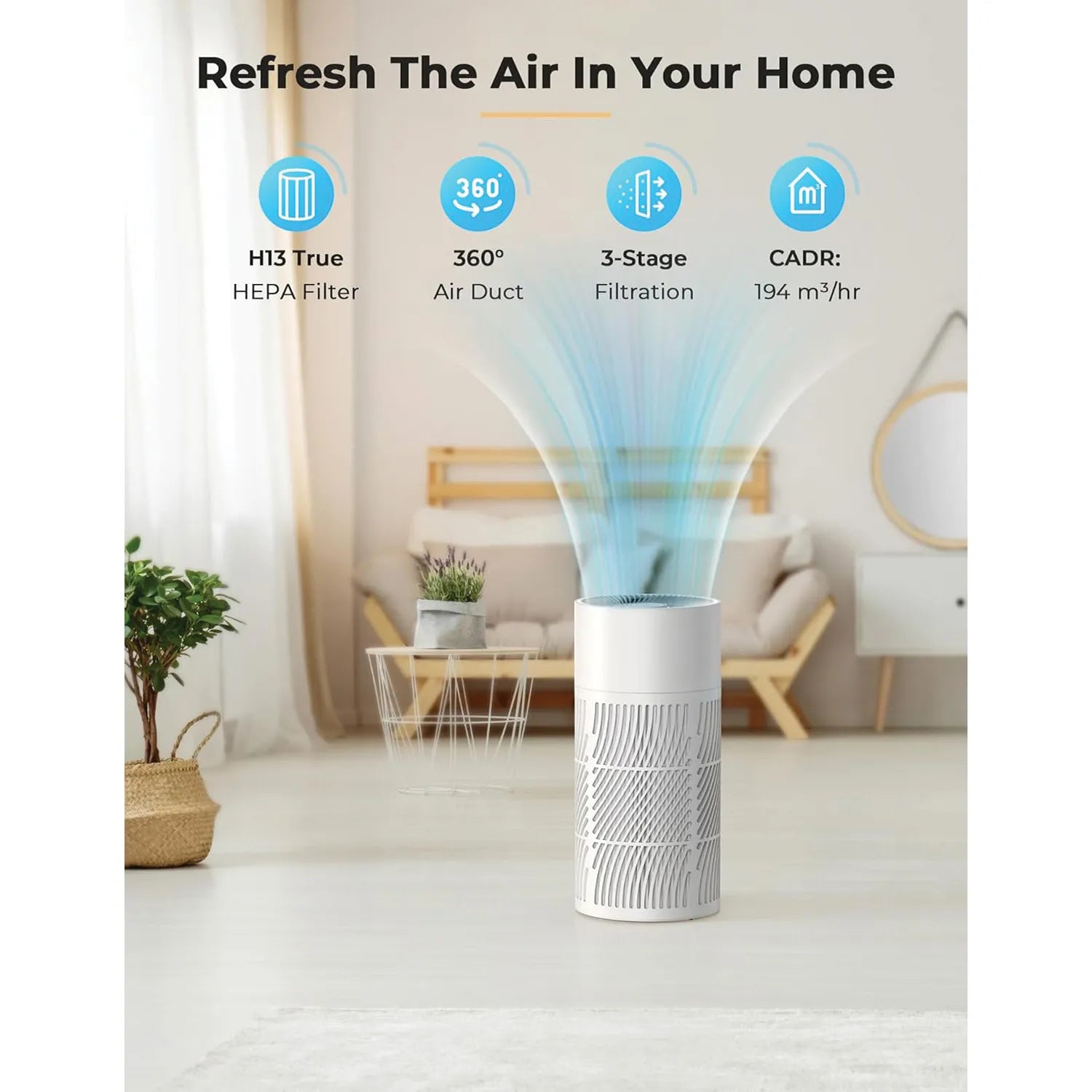 NuWave OxyPure HEPA Air Purifier Breathe Easy Sleep Better