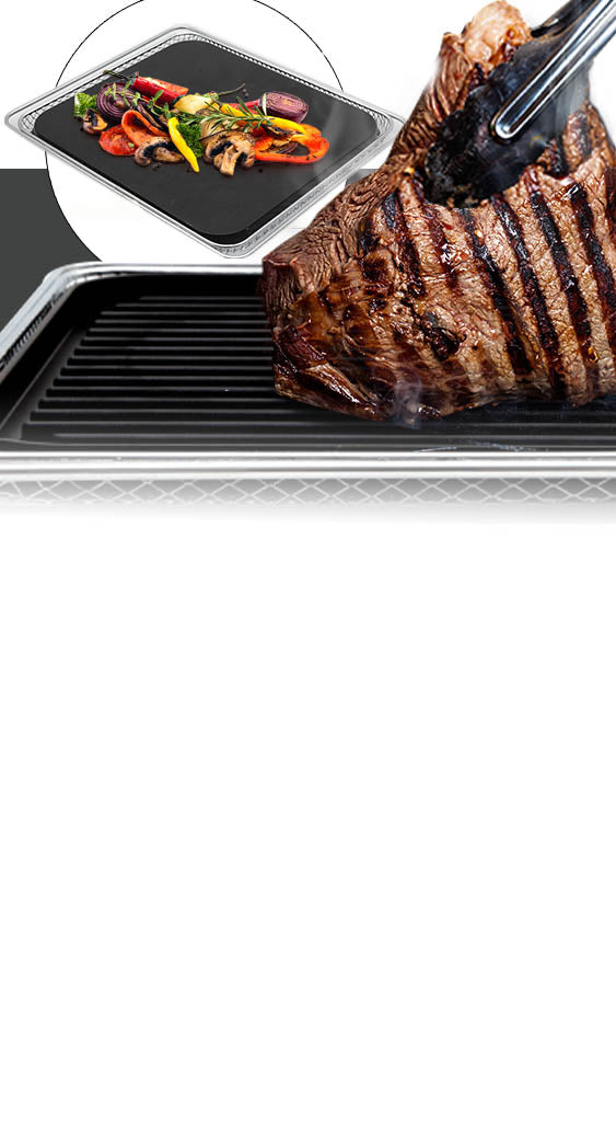 Bravo XL Grill/Griddle Plate & Chrome Mesh Rack