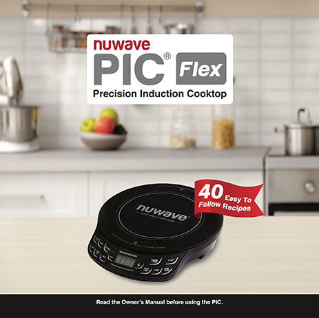  NUWAVE Flex Precision Induction Cooktop, 10.25” Shatter-Proof  Ceramic Glass, 6.5” Heating Coil, 45 Temps from 100°F to 500°F, 3 Wattage  Settings 600, 900 & 1300 Watts, 9” Duralon Ceramic Pan Included: Home &  Kitchen
